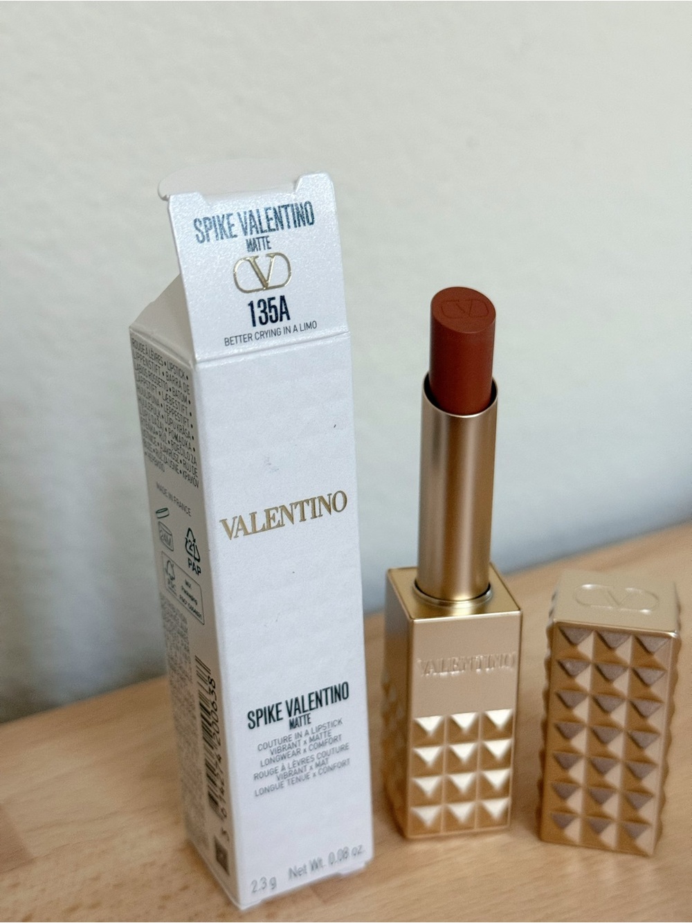 Valentino Spike Matte Lipstick 135A Better Crying In A Limo - New